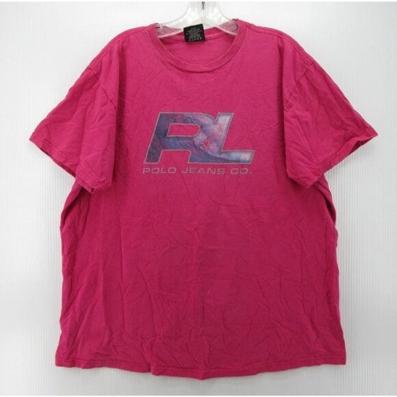 VINTAGE Ralph Lauren Polo Jeans Shirt XL Graphic T Tee Y2K Streetwear * - Picture 1 of 10